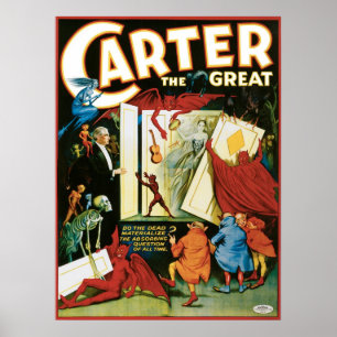 Affiche Carter The Great ~ The Dead Vintage Magic Act