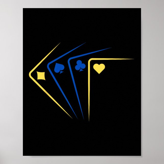 Affiche Cartes à jouer ukrainiennes As Drapeau Solidarité  (Devant)