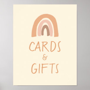 Affiche Cartes Arc-en-ciel et tableaux de cadeaux Boho Sig