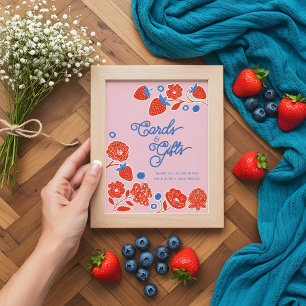 Affiche Cartes baby showers et cadeaux Berries & Fleurs
