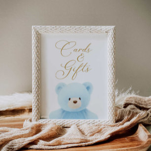 Affiche Cartes Baby showers et cadeaux Blue Bear