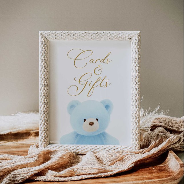 Affiche Cartes Baby showers et cadeaux Blue Bear (Créateur téléchargé)