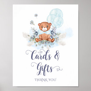 Affiche Cartes Baby showers et cadeaux pour le garçon à ba