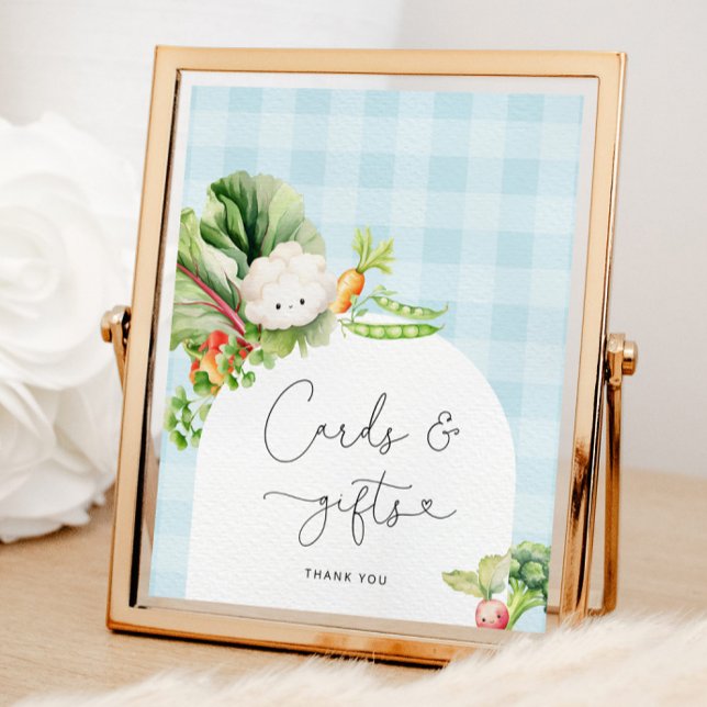 Affiche Cartes bleues et signes cadeaux de légumes cultivé (Créateur téléchargé)