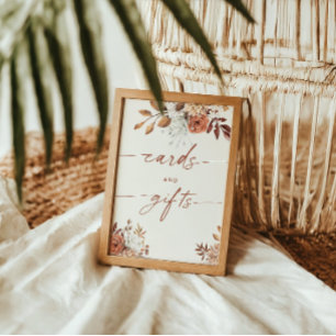 Affiche Cartes & Cadeaux Boho Fête des mariées Terracotta