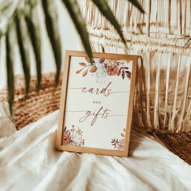 Affiche Cartes & Cadeaux Boho Fête des mariées Terracotta  (Créateur téléchargé)