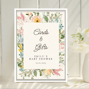 Affiche Cartes & Cadeaux ! Charme de jardin de fleurs sauv