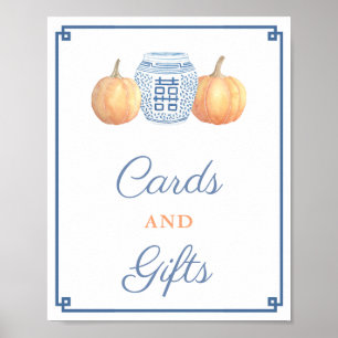 Affiche Cartes Cadeaux Chic Chinoiserie Citrouille Baby Sh