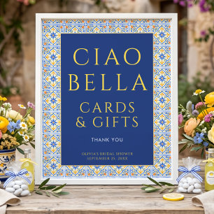 Affiche Cartes Cadeaux Ciao Bella Italien Fête de Mariage