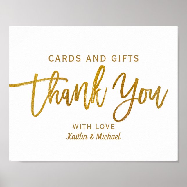 Affiche Cartes & Cadeaux de Mariage 8x10 Typographie | Feu (Devant)