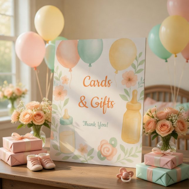 Affiche Cartes & Cadeaux | Décoration aquarelle do (Créateur téléchargé)