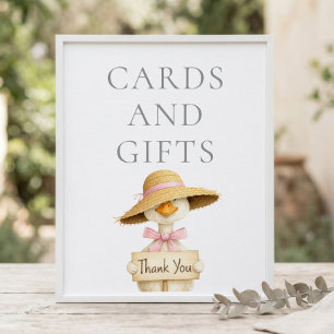 Affiche Cartes Cadeaux Enseigne Oie Ridicule Grise Baby Sh