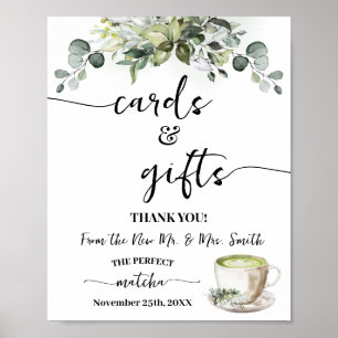 Affiche Cartes & Cadeaux Eucalyptus Matcha Shower de Marié