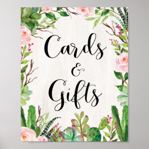 Affiche Cartes Cadeaux Fête Naissance Événement Mariage