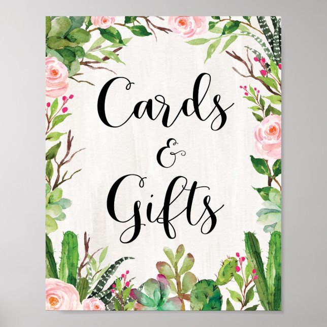 Affiche Cartes Cadeaux Fête Sign Enfant Fête Mariage (Devant)