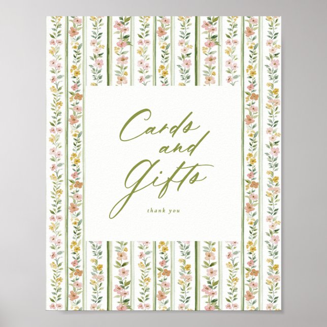 Affiche Cartes Cadeaux Fleurs Cottagecore Enterrement de V (Devant)