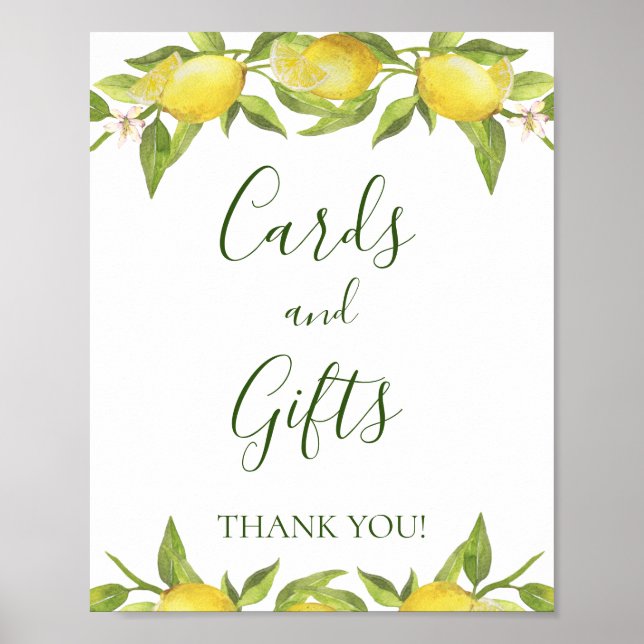 Affiche Cartes & Cadeaux Lemons Blossom et Greenery (Devant)