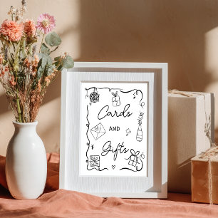 Affiche Cartes cadeaux Mariage noir et irrégulier