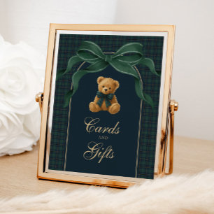Affiche Cartes & Cadeaux : Ours en peluche Polo à carreaux