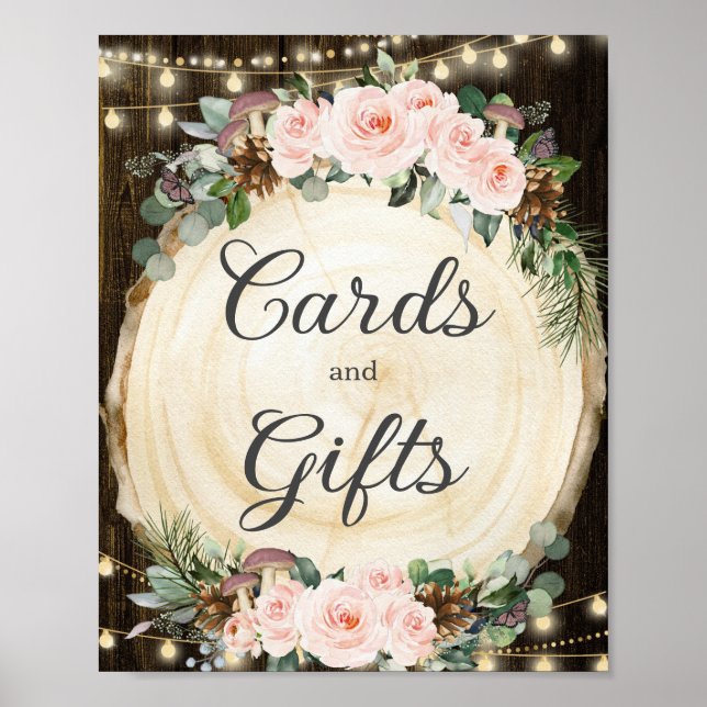 Affiche Cartes & Cadeaux Rustiques Floraux Enchantés (Devant)