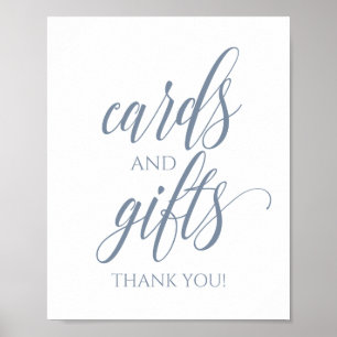 Affiche Cartes & Cadeaux Sign pour Mariages - Bleu Poussié