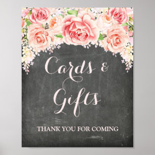 Affiche Cartes Cadeaux Signal Aquarelle rose Plastique Flo