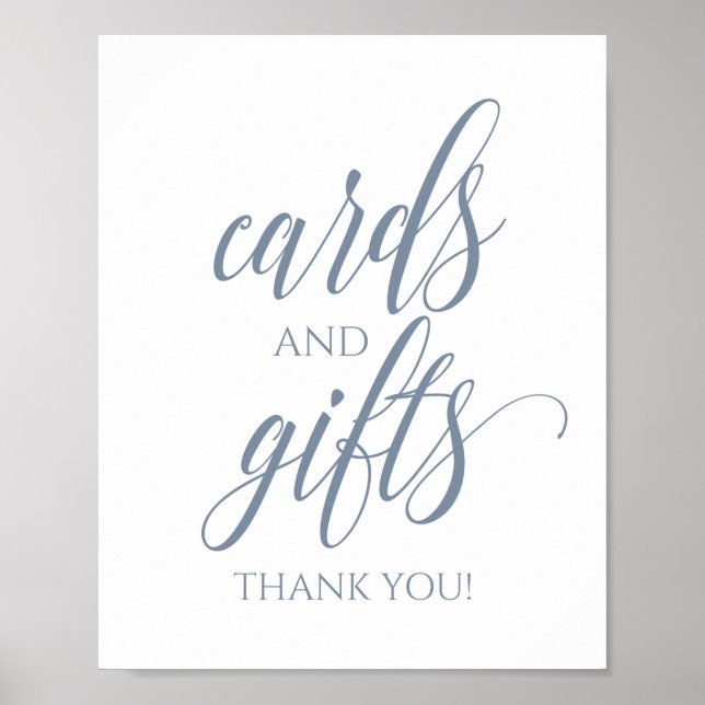 Affiche Cartes & Cadeaux Signalétique pour Mariages - Bleu (Devant)