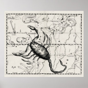 Affiche Cartes célestes des constellations de l'astronomie