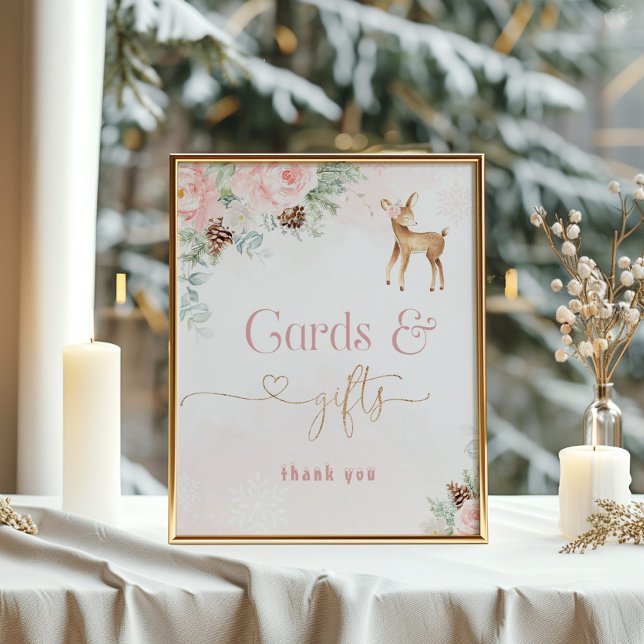 Affiche Cartes d'anniversaire et cadeaux de cerfs d'hiver  (Créateur téléchargé)