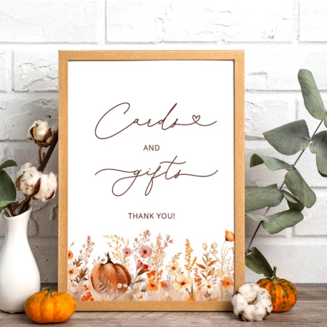 Affiche Cartes d'automne et cadeaux Rustic Little Citrouil (Créateur téléchargé)