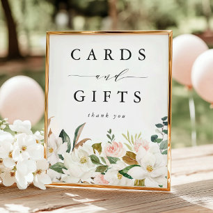 Affiche Cartes de Baby shower et cadeaux élégants Magnolia
