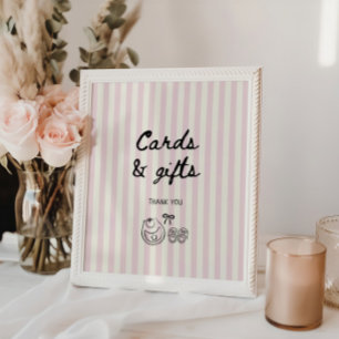 Affiche Cartes de Baby shower et cadeaux Soft Rose