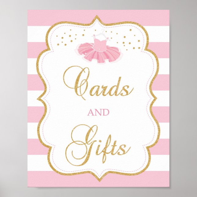 Affiche Cartes de baby shower et signes cadeaux Tutu (Devant)
