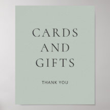 Cartes de Baby Shower Vert Sauge Cadeaux Panneau