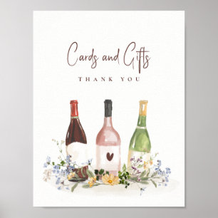 Affiche Cartes de bouteilles de vin & cadeaux de signe de