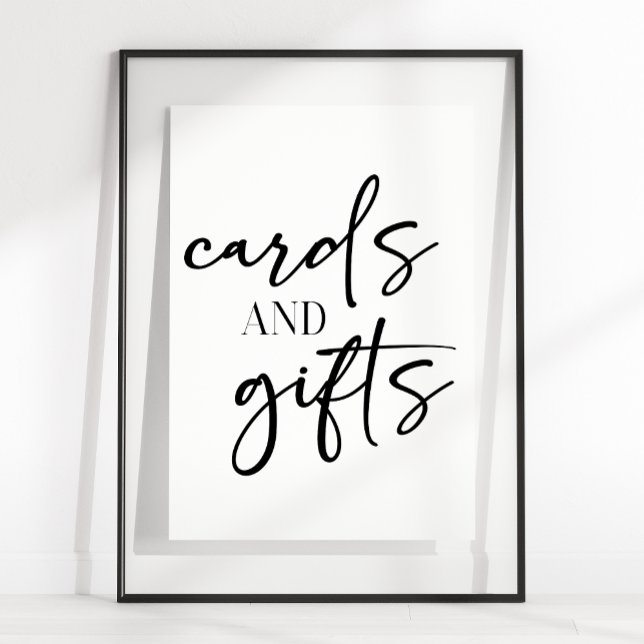Affiche Cartes de cadeaux de Baby Shower à écriture simple (Créateur téléchargé)
