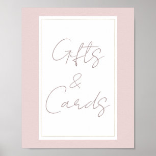 Affiche Cartes de cadeaux de mariage modernes rose huître