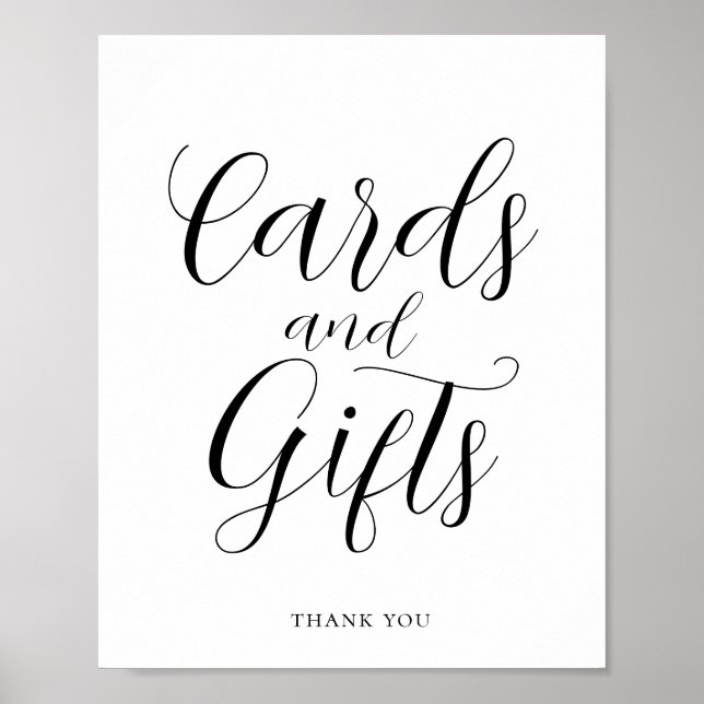Affiche Cartes de calligraphie élégantes et panneau de cad (Devant)