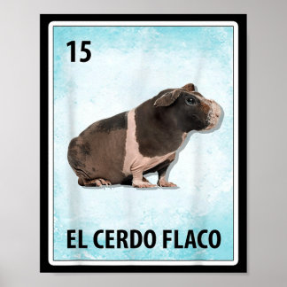 Affiche Cartes de cochons maigres mexicains El Cerdo Flaco
