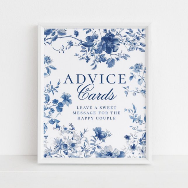Affiche Cartes de conseils élégantes à motifs de toile ble (Créateur téléchargé)
