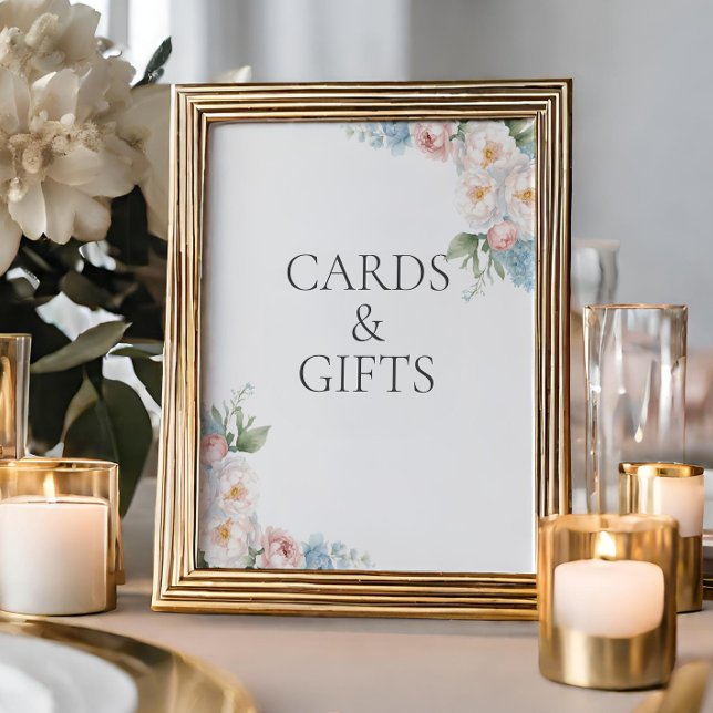 Affiche CARTES DE Fête des mariées ET CADEAU BLEU ROSE FLE (Créateur téléchargé)