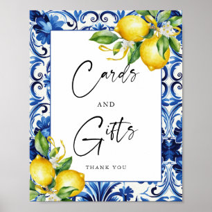 Affiche Cartes de Fête des mariées et cadeaux aux citrons