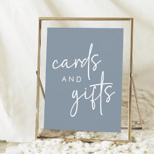 Affiche Cartes de Fête des mariées et cadeaux Dusty Blue M