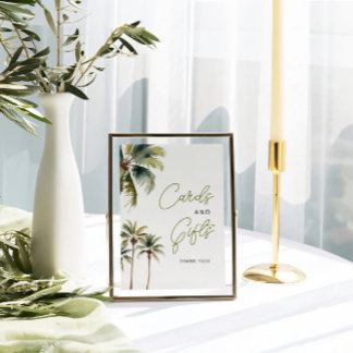 Affiche Cartes De Fête des mariées Et Cadeaux Palm Trees