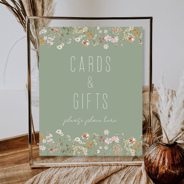 Affiche Cartes de Fête des mariées Fleurs sauvages Boho Ca (Créateur téléchargé)