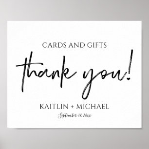 Affiche Cartes de mariage et cadeaux 8x10 Script moderne n