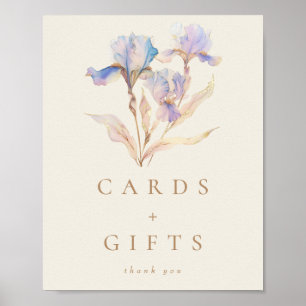 Affiche Cartes de mariage et cadeaux floraux Iris élégant