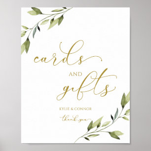 Affiche Cartes de mariage & Pancarte de Cadeaux et Feuilla