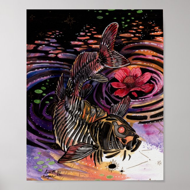 Affiche Cartes de mémoire Vibes d'automne Koi Skeleton Réf (Devant)