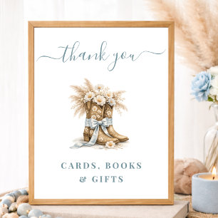 Affiche Cartes de Naissance Cowboy Boots Bow Bébé Livres &